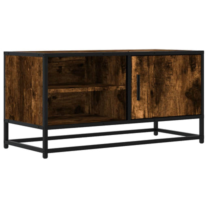 vidaXL TV Cabinet Smoked Oak 80x34,5x40 cm Engineered Wood and Metal