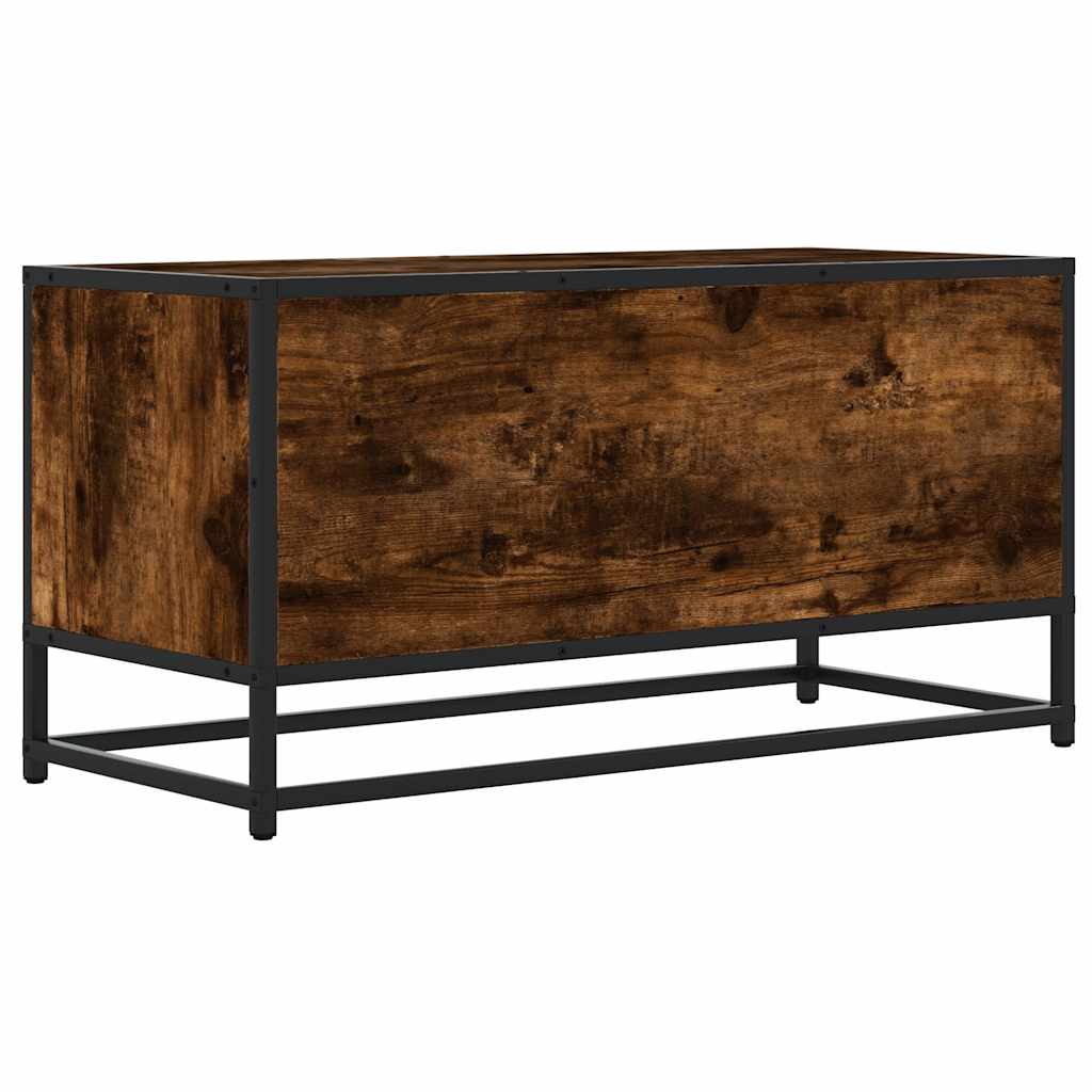 vidaXL TV Cabinet Smoked Oak 80x34,5x40 cm Engineered Wood and Metal