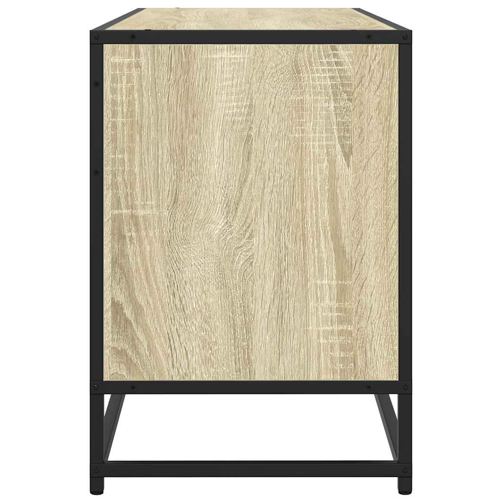 vidaXL TV Cabinet Sonoma Oak 100x35x50 cm Engineered Wood and Metal