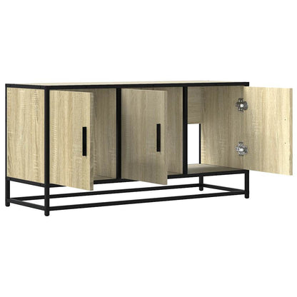 vidaXL TV Cabinet Sonoma Oak 100x35x50 cm Engineered Wood and Metal