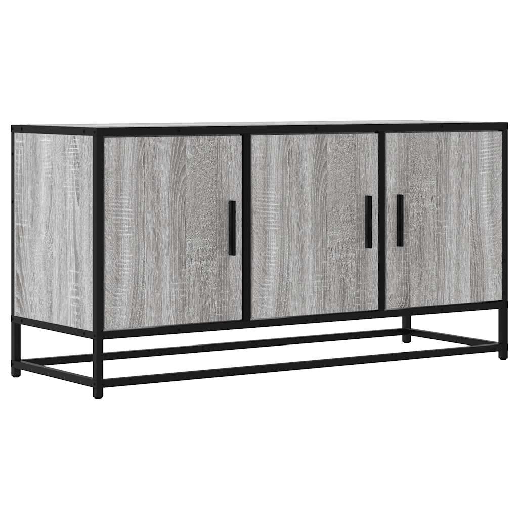 vidaXL TV Cabinet Grey Sonoma 100x35x50 cm Engineered Wood and Metal