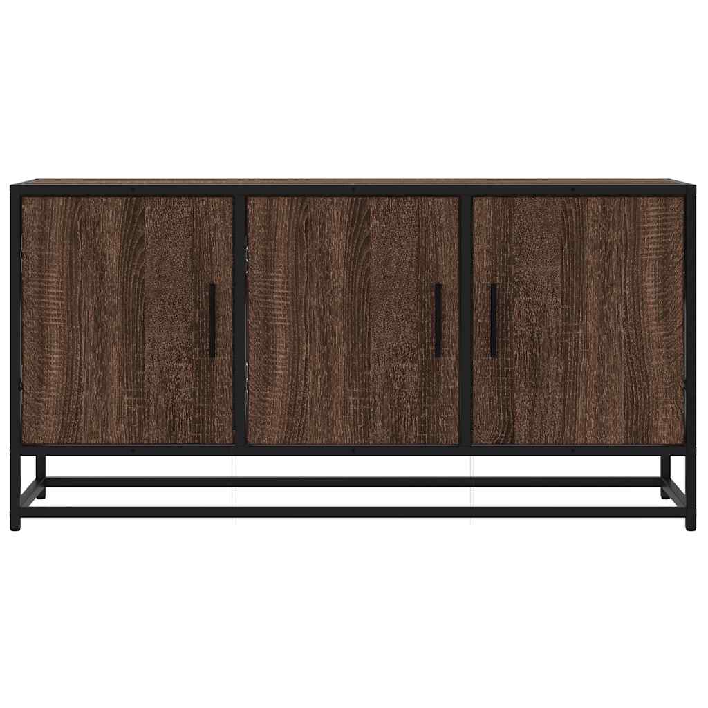 vidaXL TV Cabinet Brown Oak 100x35x50 cm Engineered Wood and Metal