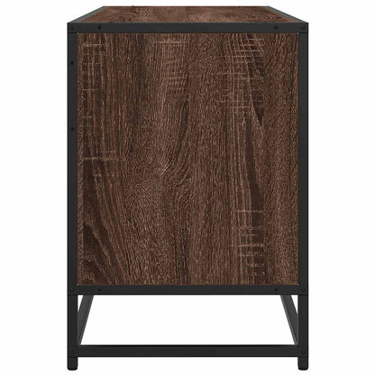 vidaXL TV Cabinet Brown Oak 100x35x50 cm Engineered Wood and Metal