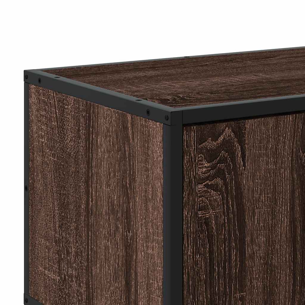vidaXL TV Cabinet Brown Oak 100x35x50 cm Engineered Wood and Metal