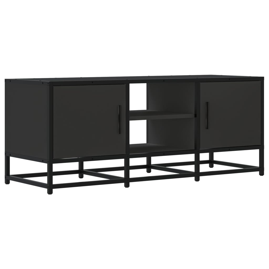 vidaXL TV Cabinet Black 100x35x41 cm Engineered Wood and Metal