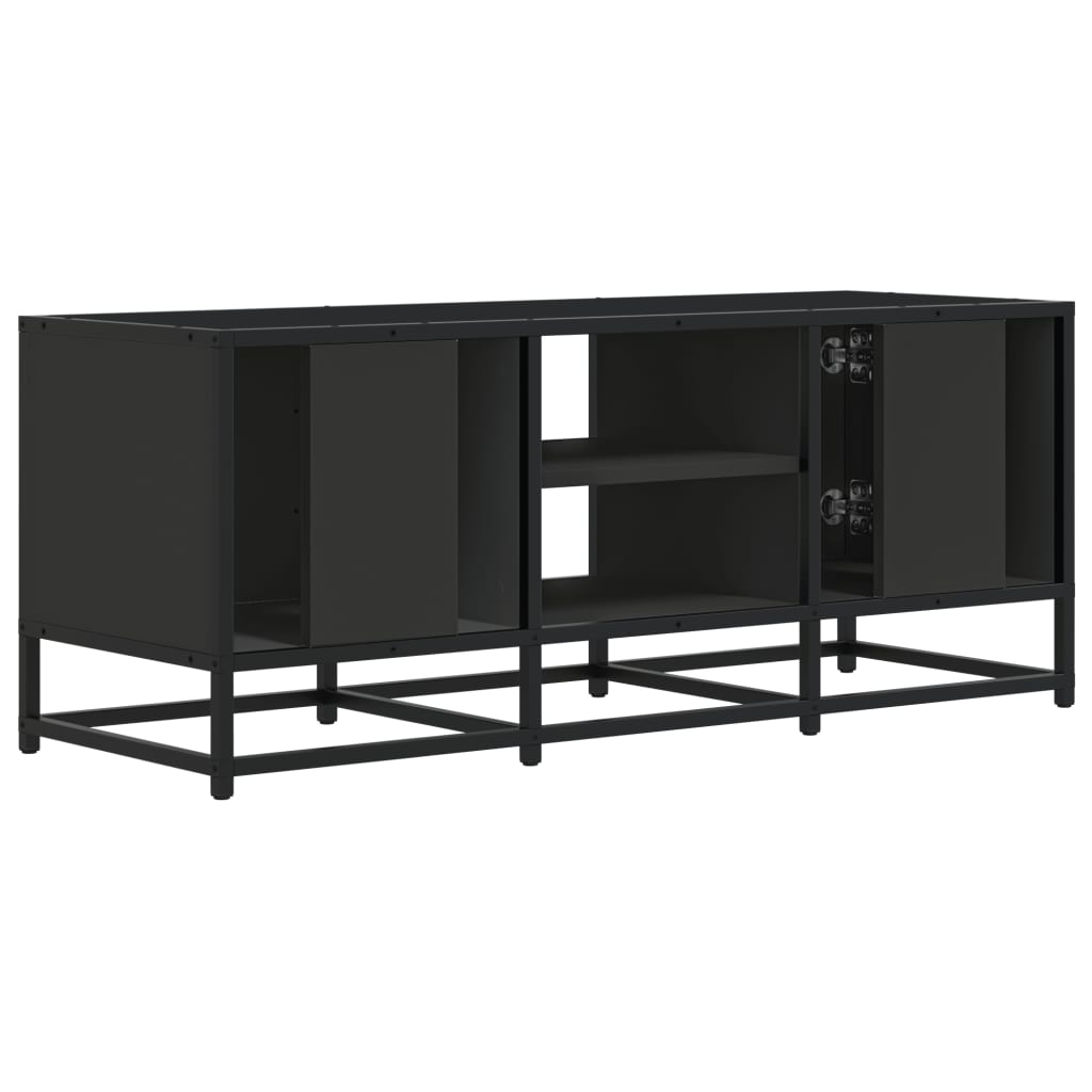 vidaXL TV Cabinet Black 100x35x41 cm Engineered Wood and Metal