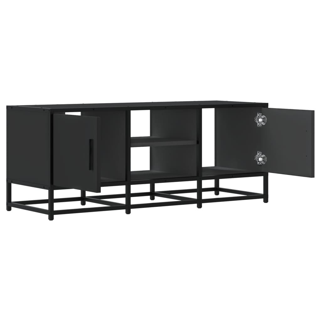 vidaXL TV Cabinet Black 100x35x41 cm Engineered Wood and Metal