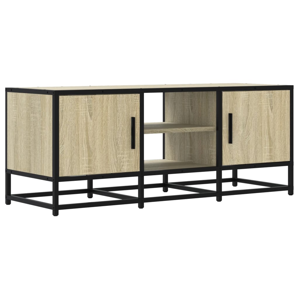 vidaXL TV Cabinet Sonoma Oak 100x35x41 cm Engineered Wood and Metal