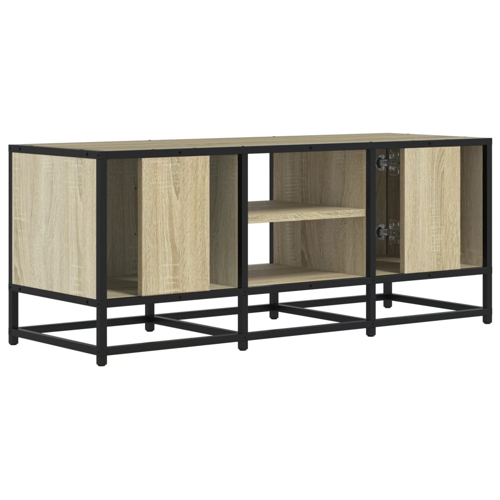 vidaXL TV Cabinet Sonoma Oak 100x35x41 cm Engineered Wood and Metal