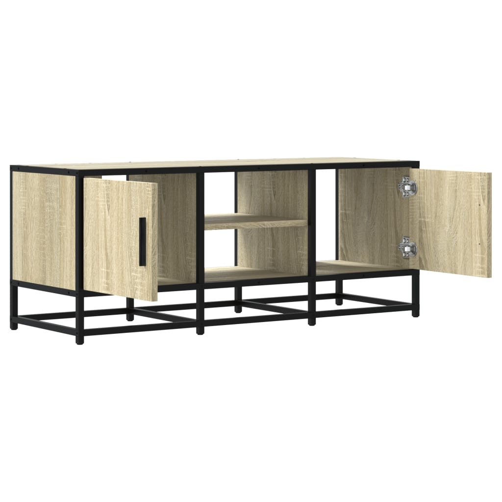 vidaXL TV Cabinet Sonoma Oak 100x35x41 cm Engineered Wood and Metal