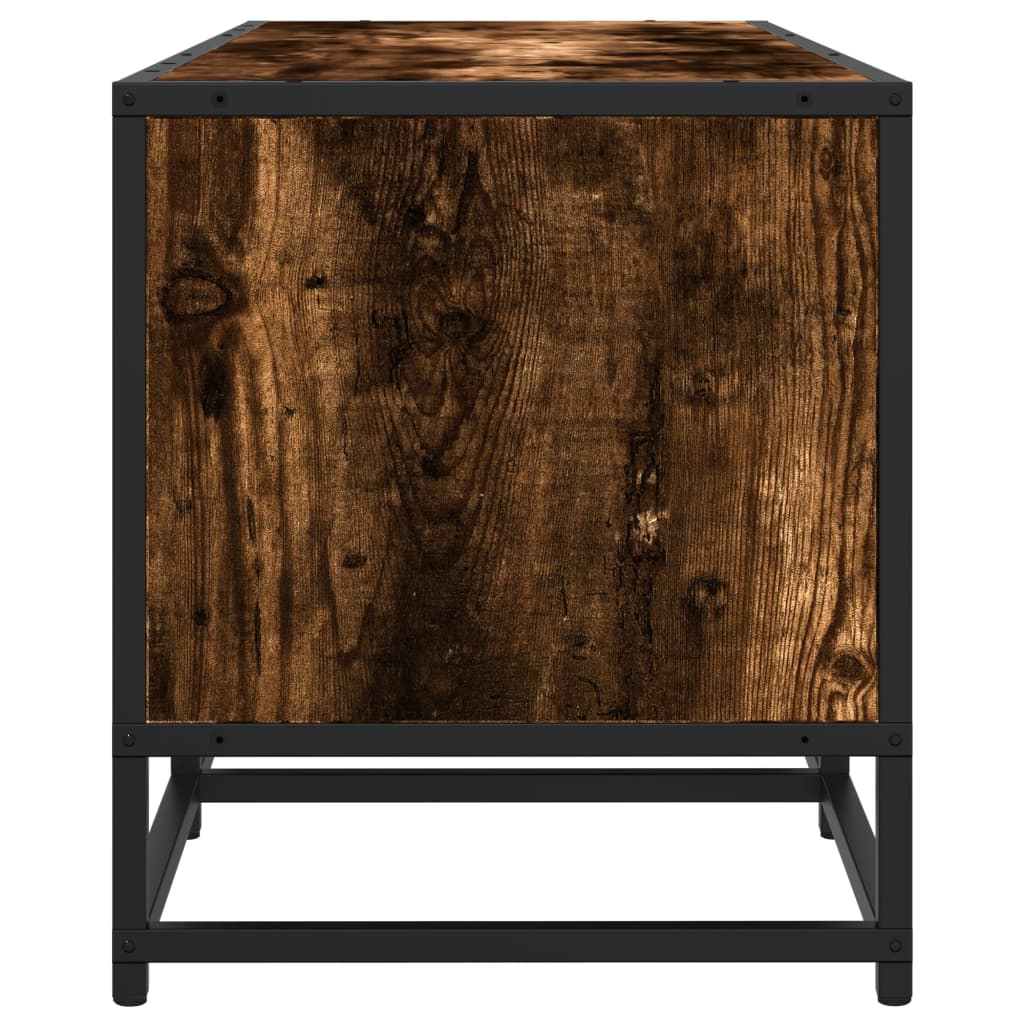 vidaXL TV Cabinet Smoked Oak 100x35x41 cm Engineered Wood and Metal