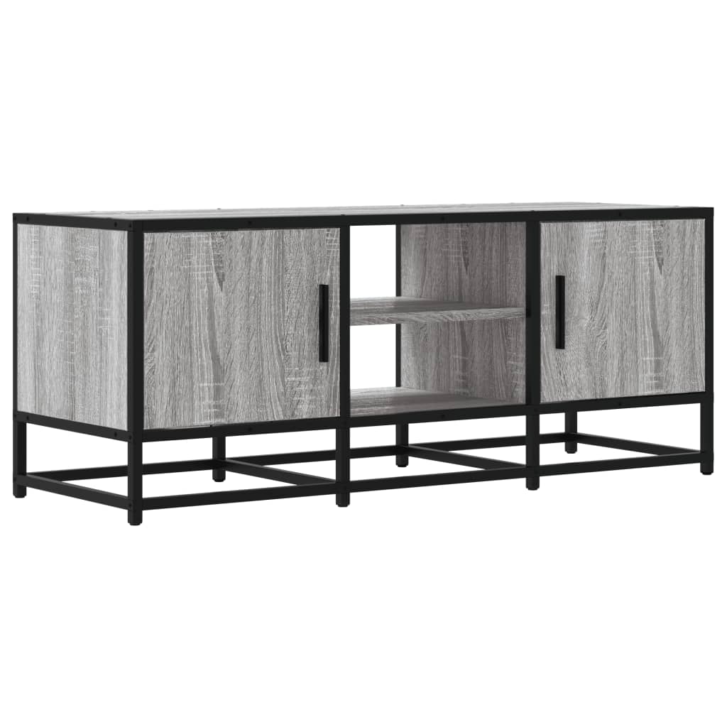 vidaXL TV Cabinet Grey Sonoma 100x35x41 cm Engineered Wood and Metal