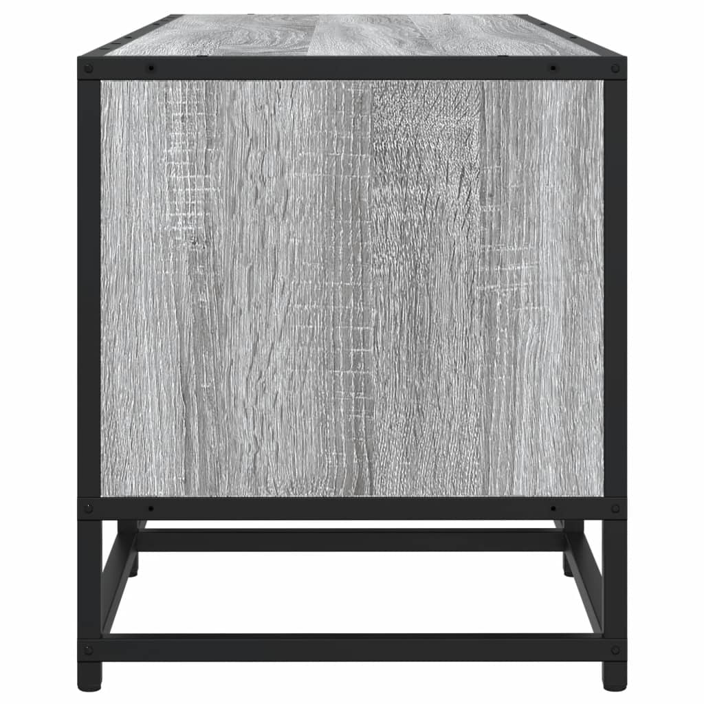 vidaXL TV Cabinet Grey Sonoma 100x35x41 cm Engineered Wood and Metal