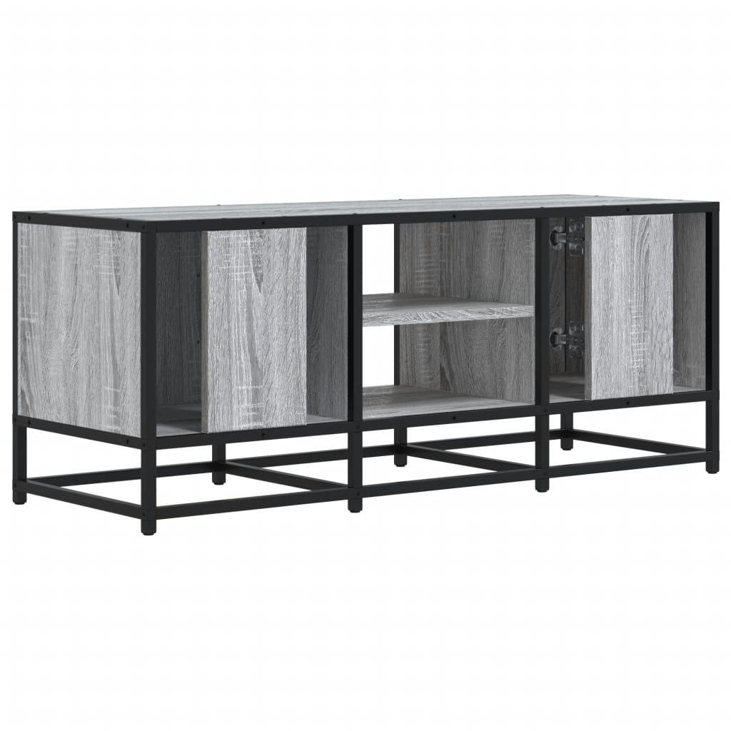 vidaXL TV Cabinet Grey Sonoma 100x35x41 cm Engineered Wood and Metal