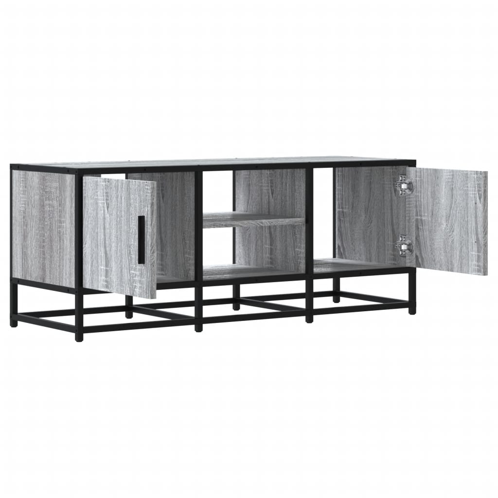 vidaXL TV Cabinet Grey Sonoma 100x35x41 cm Engineered Wood and Metal