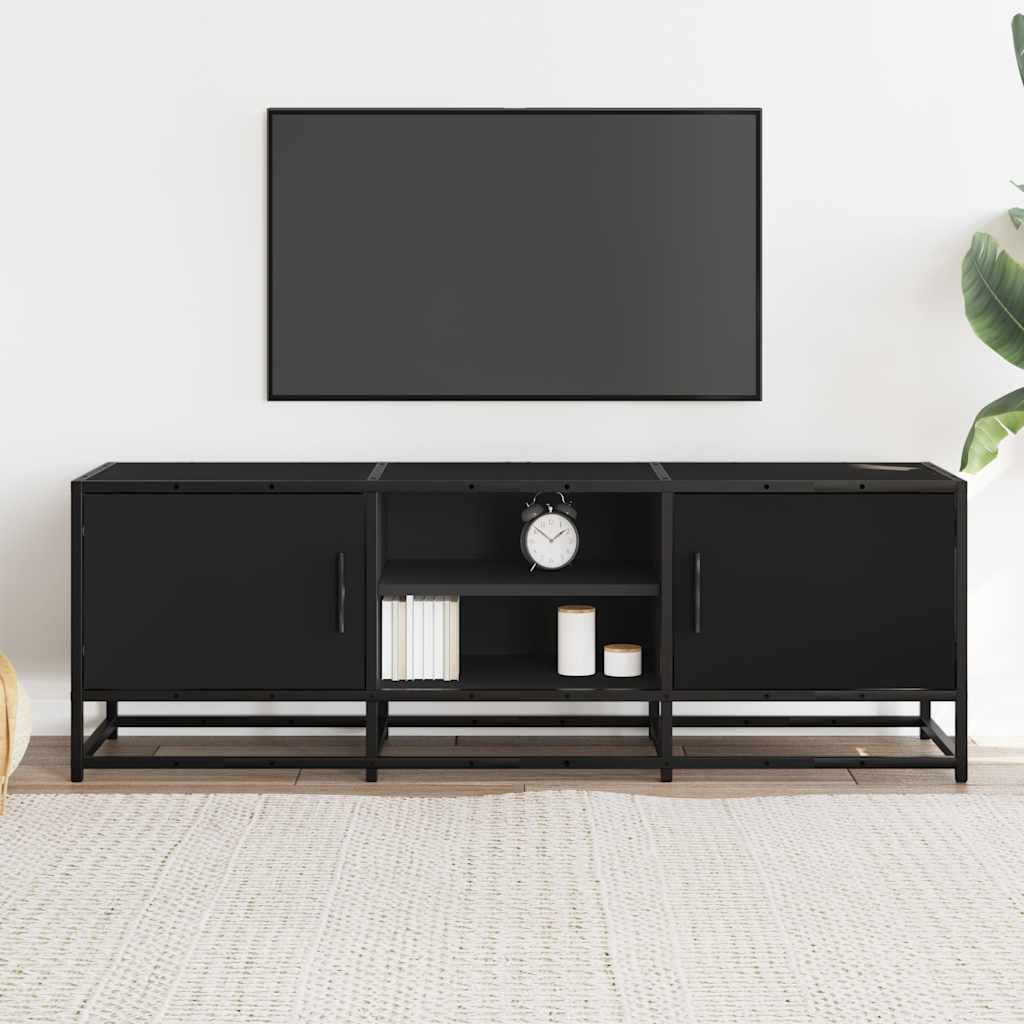vidaXL TV Cabinet Black 120x35x41 cm Engineered Wood and Metal