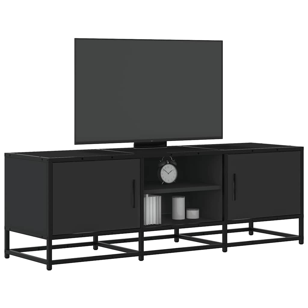 vidaXL TV Cabinet Black 120x35x41 cm Engineered Wood and Metal