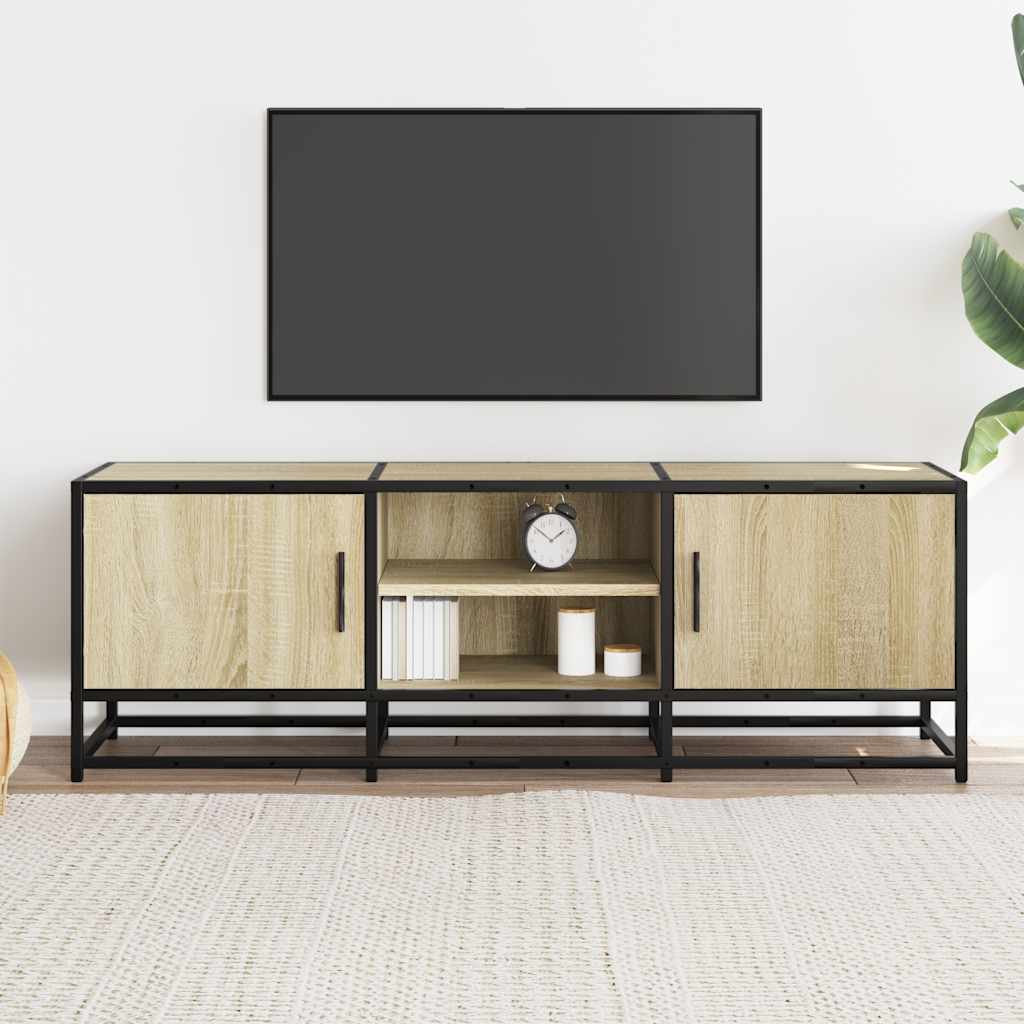 vidaXL TV Cabinet Sonoma Oak 120x35x41 cm Engineered Wood and Metal