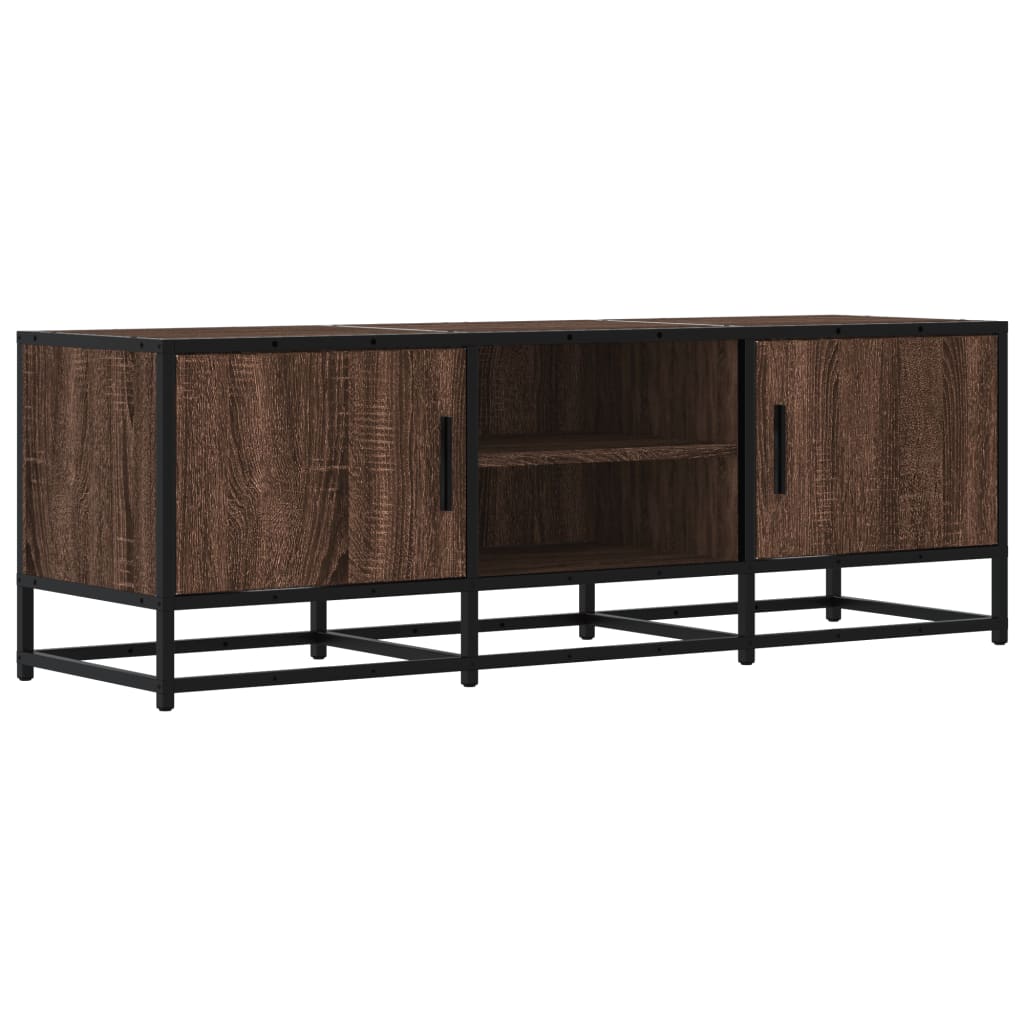 vidaXL TV Cabinet Brown Oak 120x35x41 cm Engineered Wood and Metal
