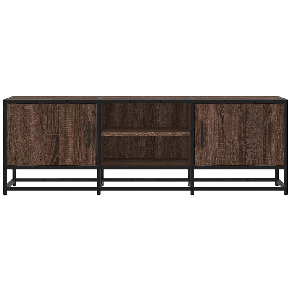 vidaXL TV Cabinet Brown Oak 120x35x41 cm Engineered Wood and Metal