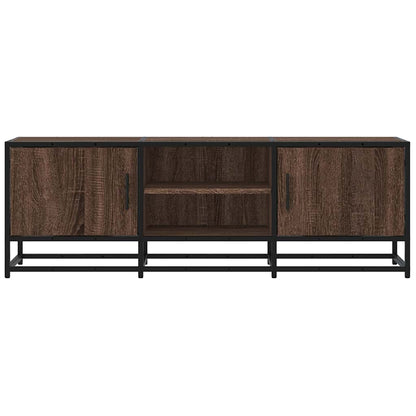 vidaXL TV Cabinet Brown Oak 120x35x41 cm Engineered Wood and Metal