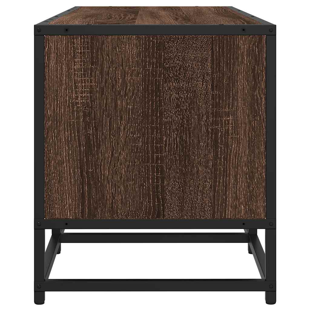 vidaXL TV Cabinet Brown Oak 120x35x41 cm Engineered Wood and Metal