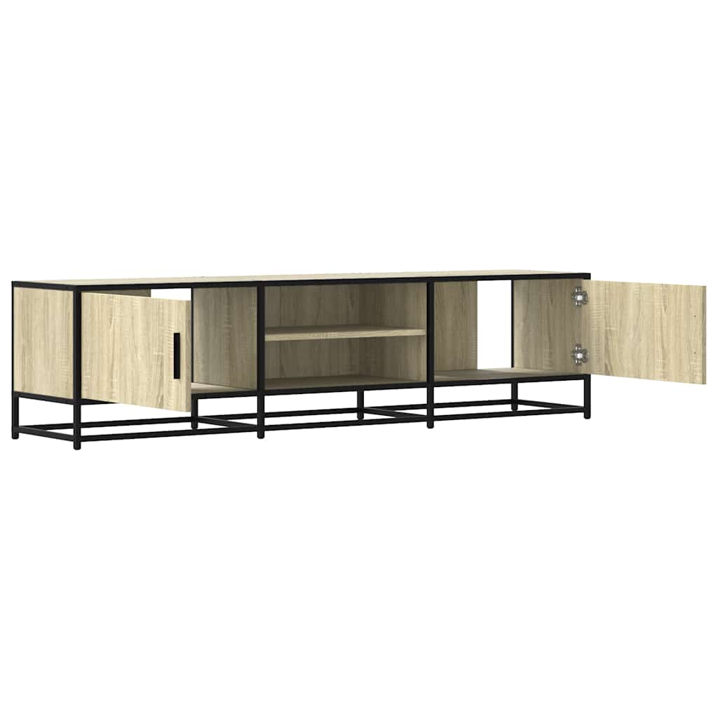 vidaXL TV Cabinet Sonoma Oak 160x35x41 cm Engineered Wood and Metal