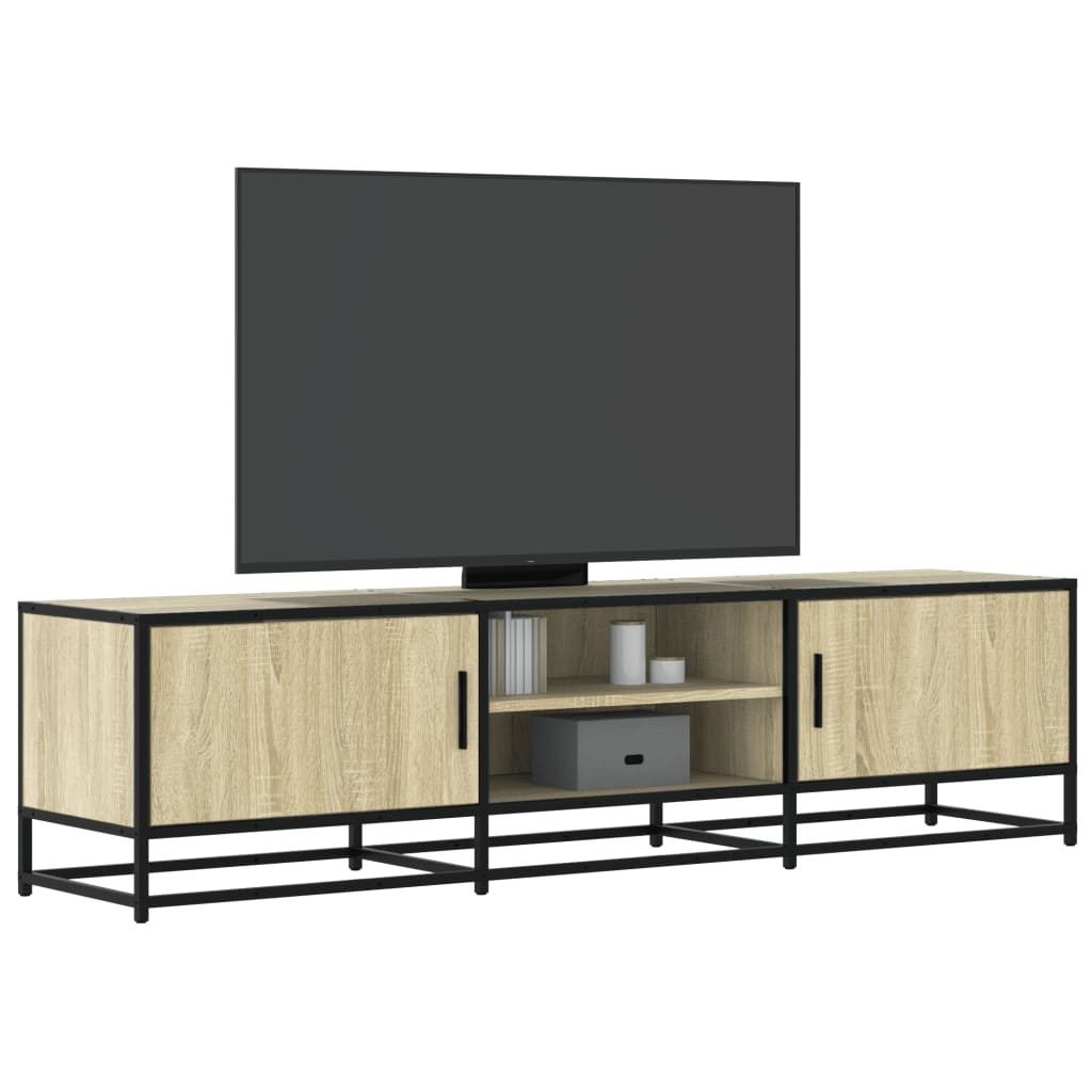 vidaXL TV Cabinet Sonoma Oak 160x35x41 cm Engineered Wood and Metal