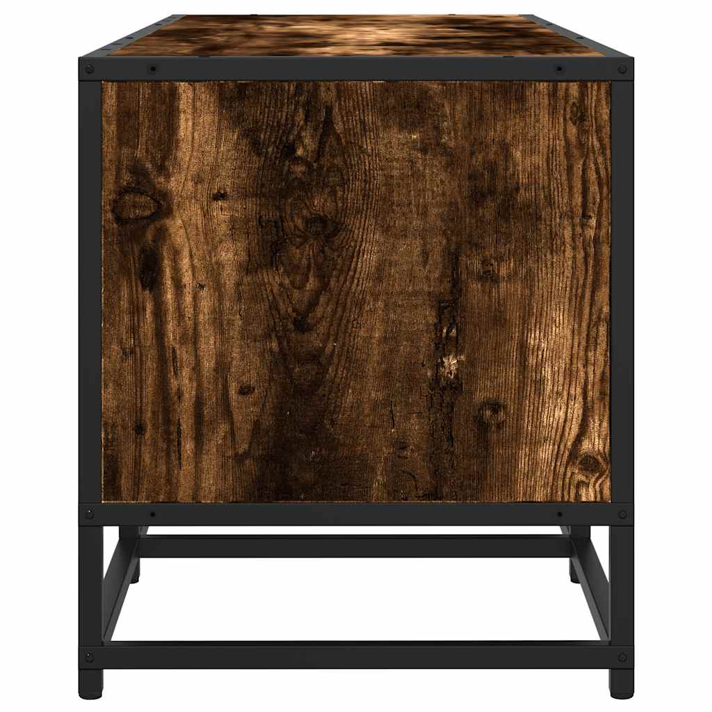 vidaXL TV Cabinet Smoked Oak 160x35x41 cm Engineered Wood and Metal