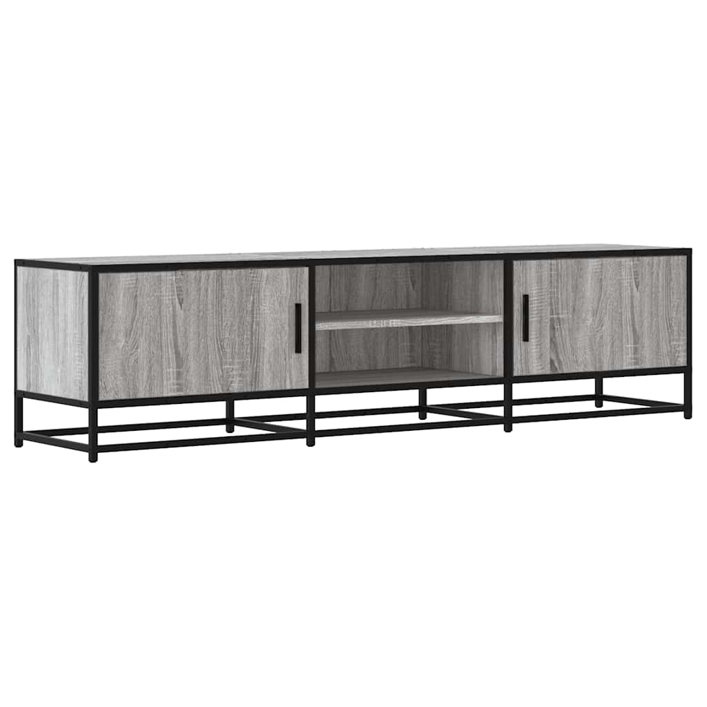 vidaXL TV Cabinet Grey Sonoma 160x35x41 cm Engineered Wood and Metal