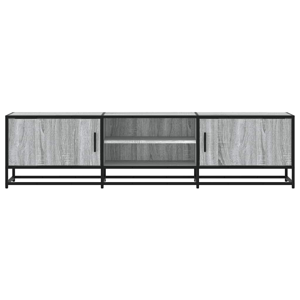 vidaXL TV Cabinet Grey Sonoma 160x35x41 cm Engineered Wood and Metal