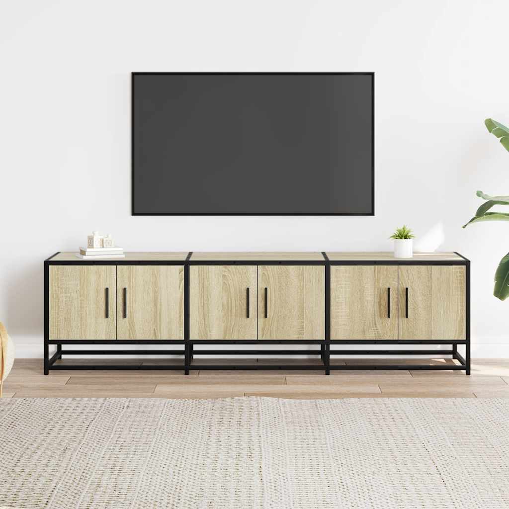 vidaXL TV Cabinet Sonoma Oak 150x35x41 cm Engineered Wood and Metal
