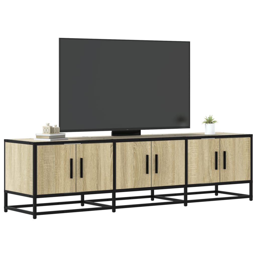 vidaXL TV Cabinet Sonoma Oak 150x35x41 cm Engineered Wood and Metal
