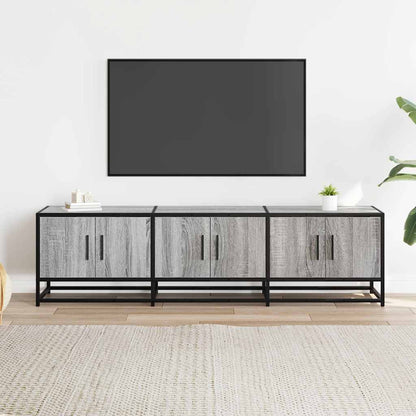 vidaXL TV Cabinet Grey Sonoma 150x35x41 cm Engineered Wood and Metal