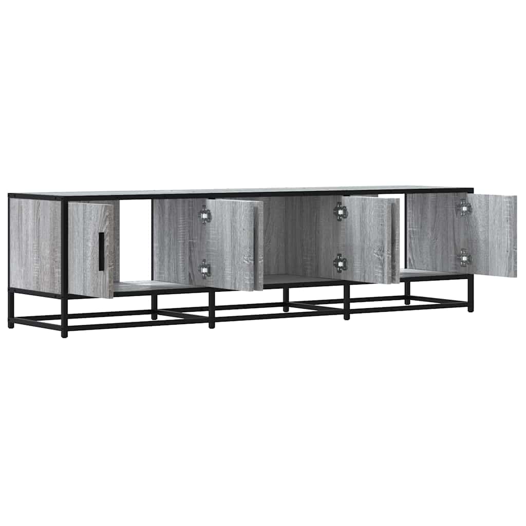 vidaXL TV Cabinet Grey Sonoma 150x35x41 cm Engineered Wood and Metal