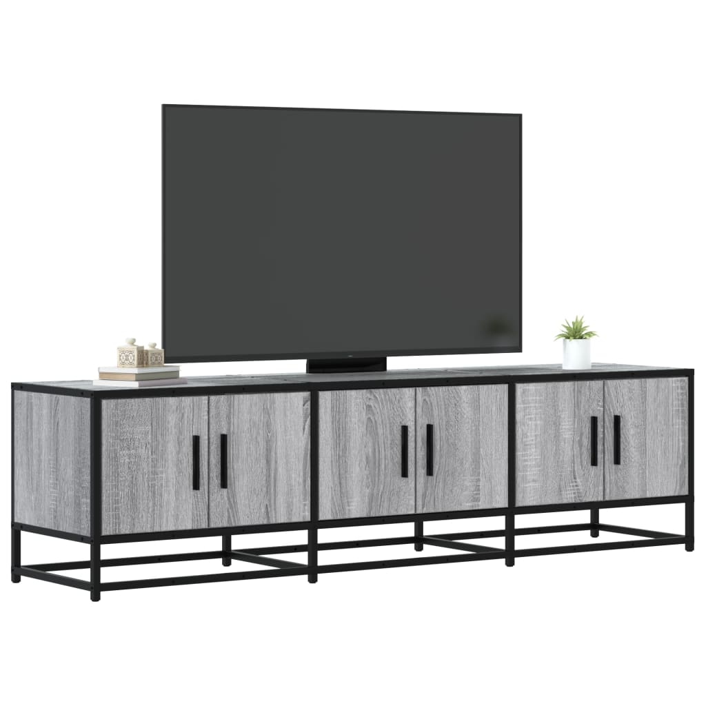 vidaXL TV Cabinet Grey Sonoma 150x35x41 cm Engineered Wood and Metal