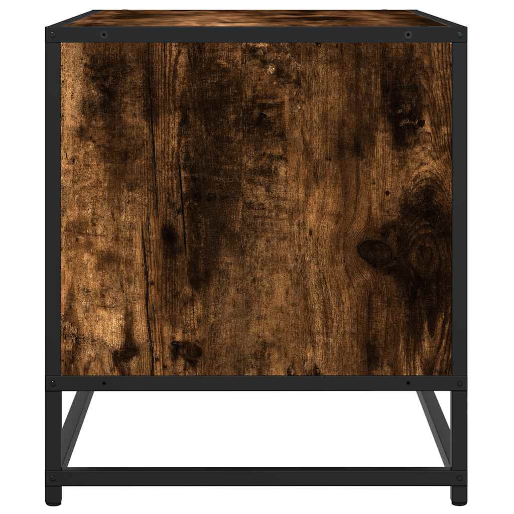 vidaXL TV Cabinet Smoked Oak 61x40x46 cm Engineered Wood and Metal