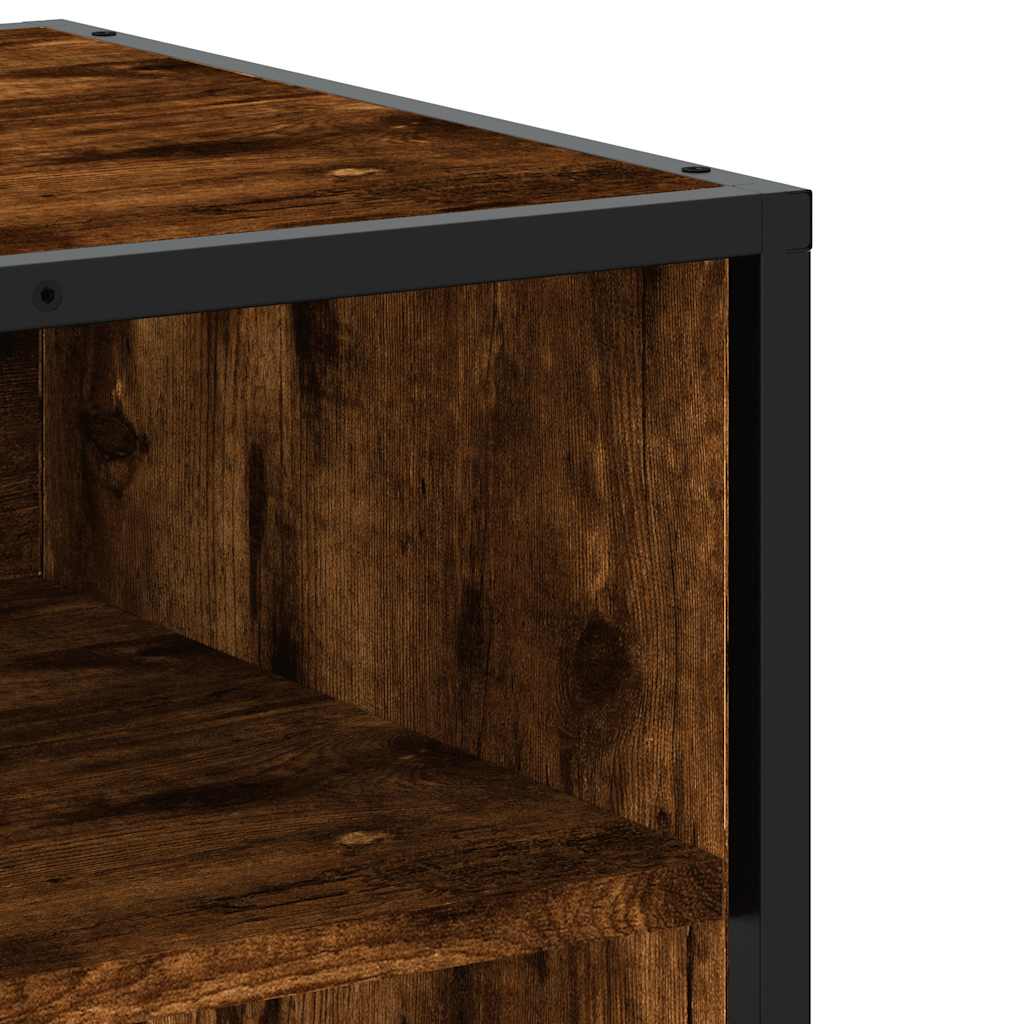 vidaXL TV Cabinet Smoked Oak 61x40x46 cm Engineered Wood and Metal