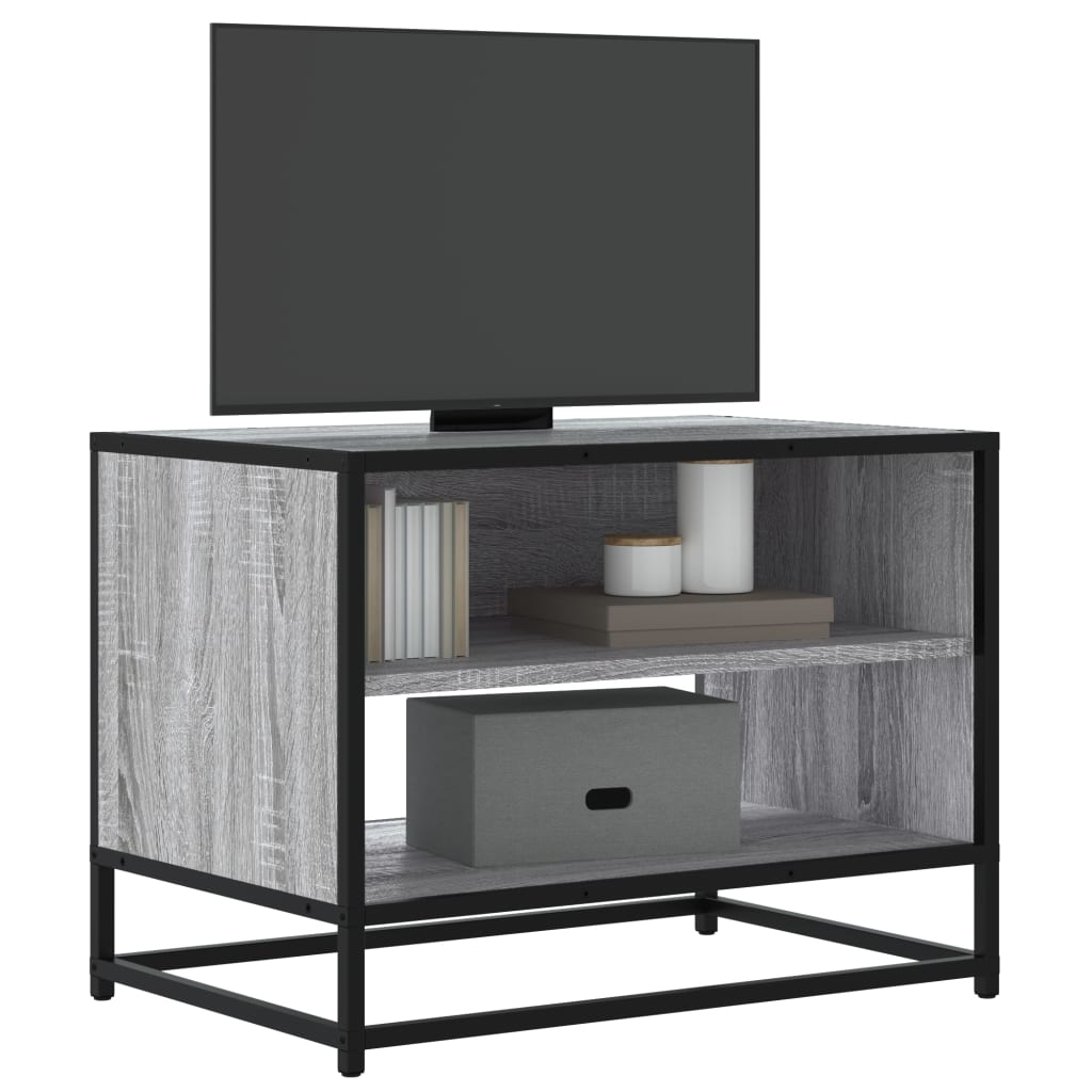 vidaXL TV Cabinet Grey Sonoma 61x40x46 cm Engineered Wood and Metal