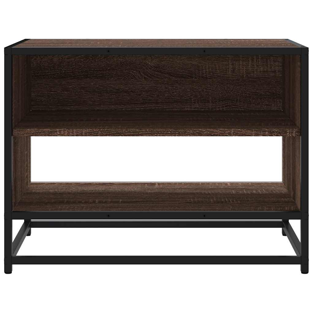vidaXL TV Cabinet Brown Oak 61x40x46 cm Engineered Wood and Metal