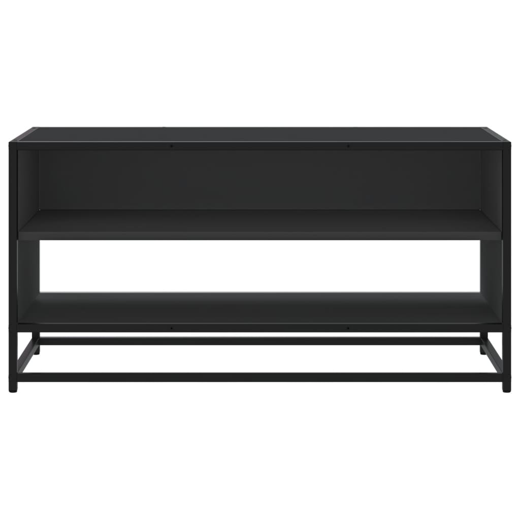 vidaXL TV Cabinet Black 91x40x46 cm Engineered Wood and Metal