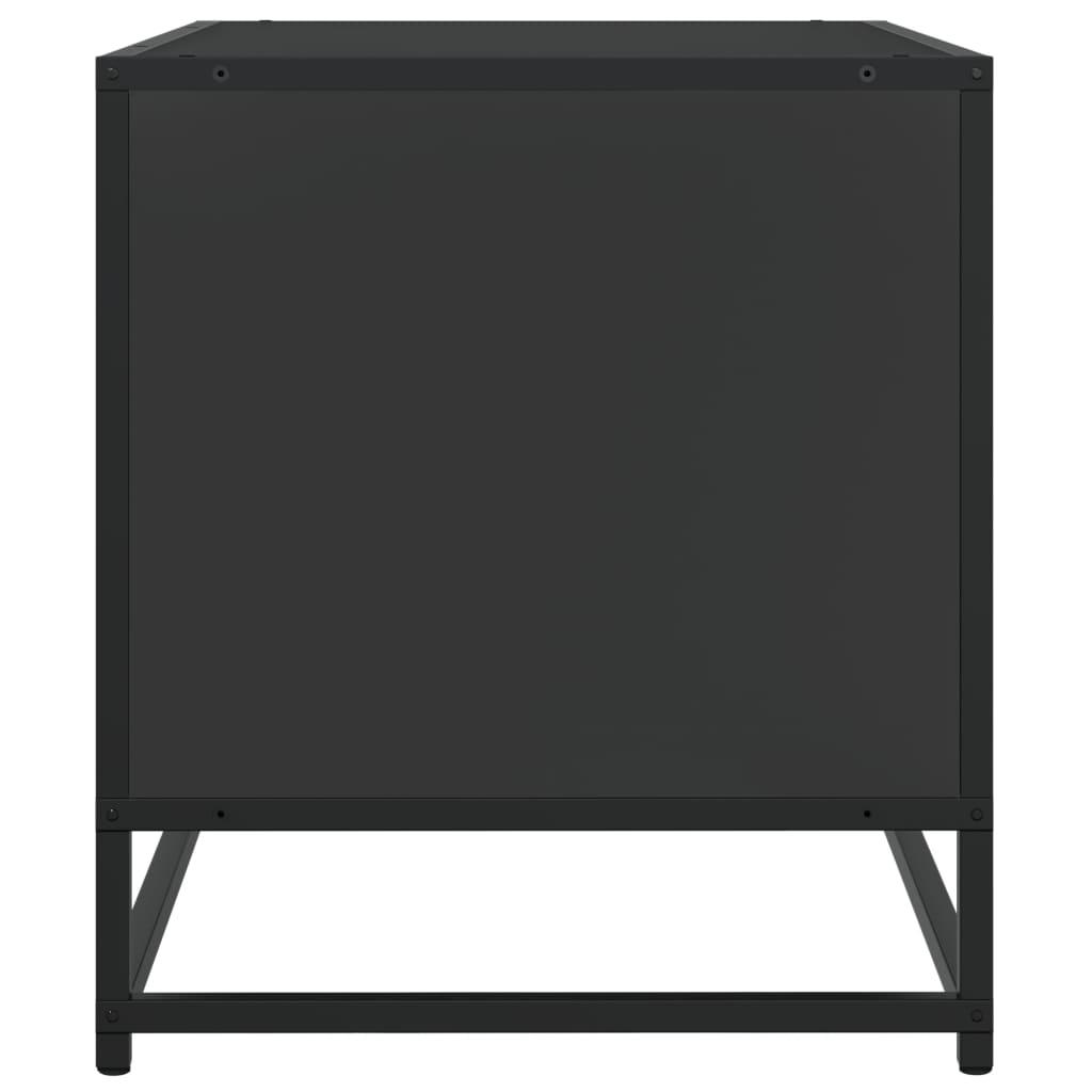vidaXL TV Cabinet Black 91x40x46 cm Engineered Wood and Metal