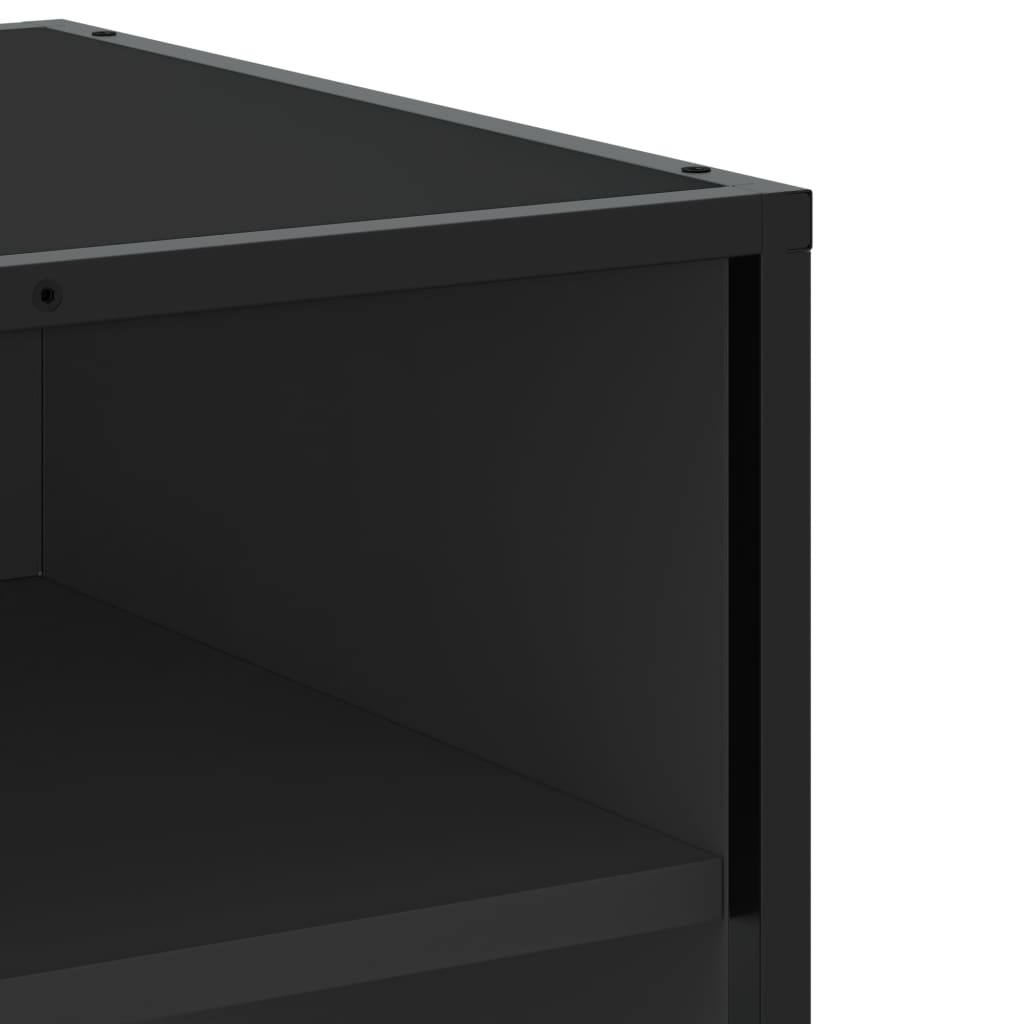 vidaXL TV Cabinet Black 91x40x46 cm Engineered Wood and Metal