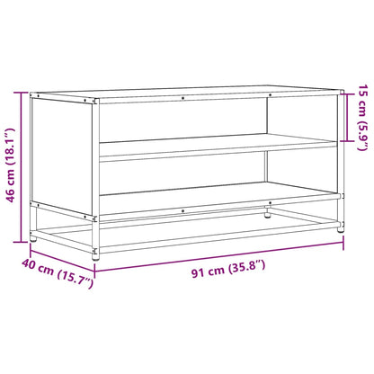 vidaXL TV Cabinet Sonoma Oak 91x40x46 cm Engineered Wood and Metal