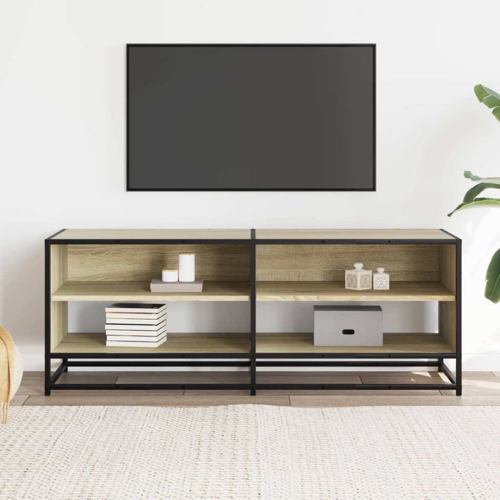 vidaXL TV Cabinet Sonoma Oak 120,5x40x46 cm Engineered Wood and Metal