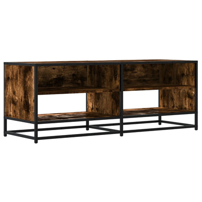 vidaXL TV Cabinet Smoked Oak 120,5x40x46 cm Engineered Wood and Metal