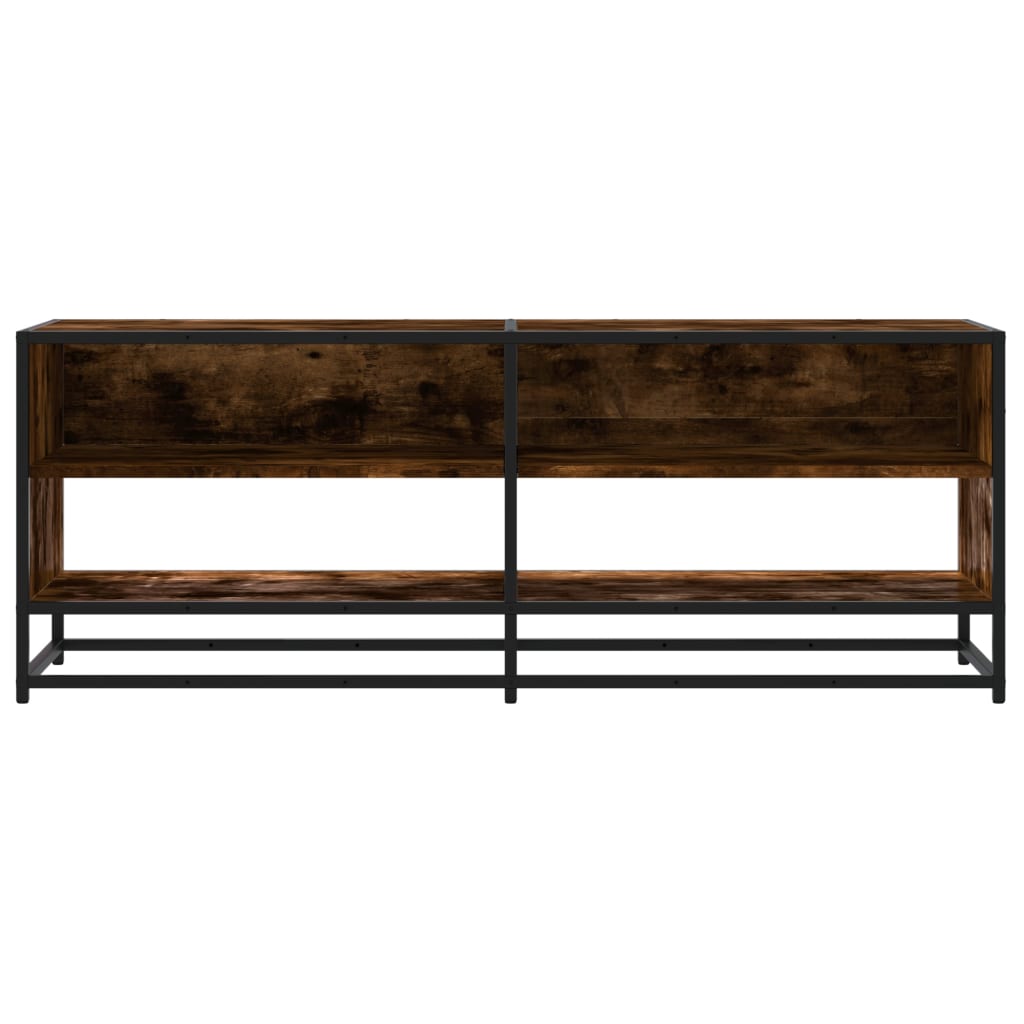 vidaXL TV Cabinet Smoked Oak 120,5x40x46 cm Engineered Wood and Metal