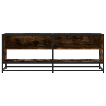 vidaXL TV Cabinet Smoked Oak 120,5x40x46 cm Engineered Wood and Metal