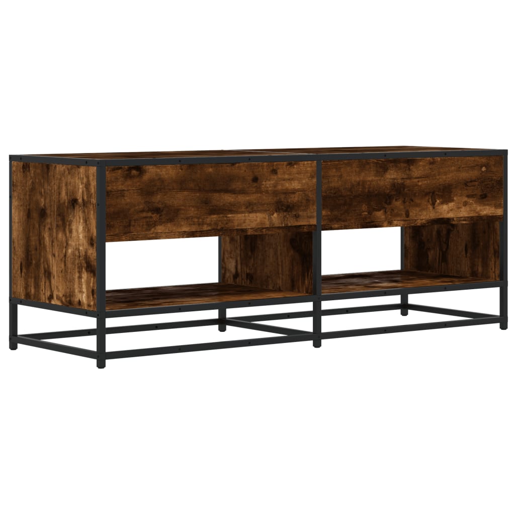 vidaXL TV Cabinet Smoked Oak 120,5x40x46 cm Engineered Wood and Metal
