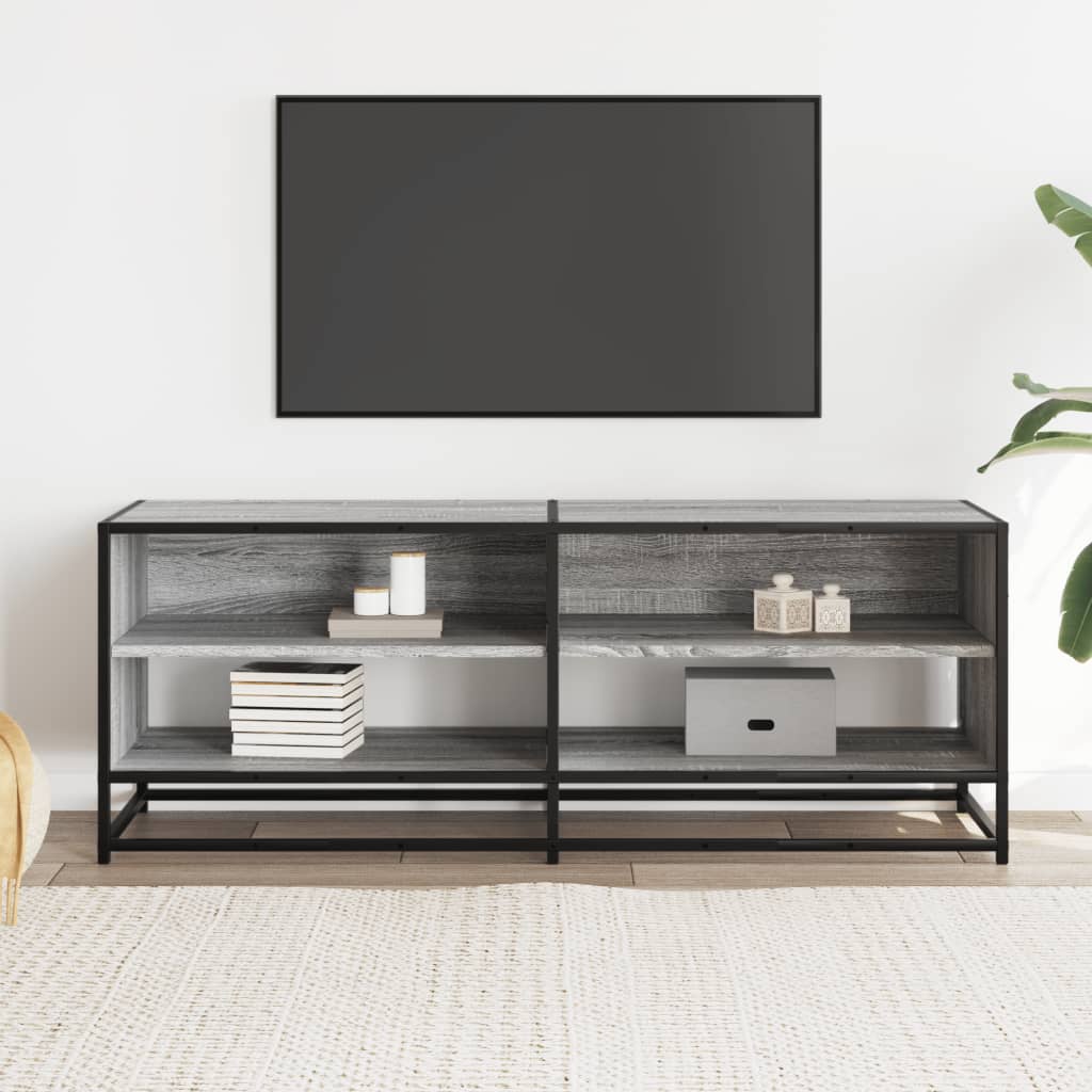 vidaXL TV Cabinet Grey Sonoma 120,5x40x46 cm Engineered Wood and Metal